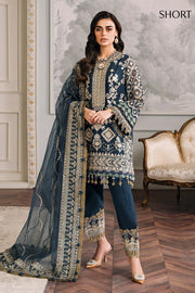 Classic Blue Pakistani Party Dress in Kameez Trouser Style