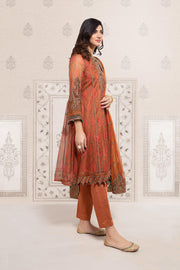 Classic Dusty Peach Shade Pakistani Party Dress in Frock Style