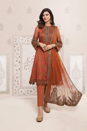 Classic Dusty Peach Shade Pakistani Party Dress in Short Frock Style