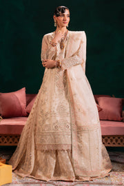 Classic Embroidered Pakistani Wedding Dress Beige Pink Shirt Lehenga