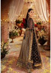 Classic Gold Embroidered Pakistani Wedding Dress Pishwas