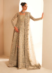 Classic Gown Lehenga Style Silver Grey Pakistani Bridal Dress