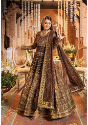 Classic Heavily Embellished Gold Pakistani Wedding Dress Pishwas