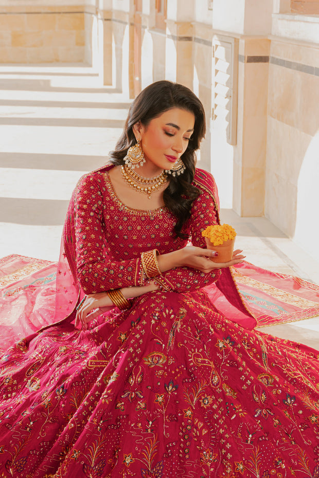 Classic Hot Pink Embellished Pakistani Wedding Lehenga Choli