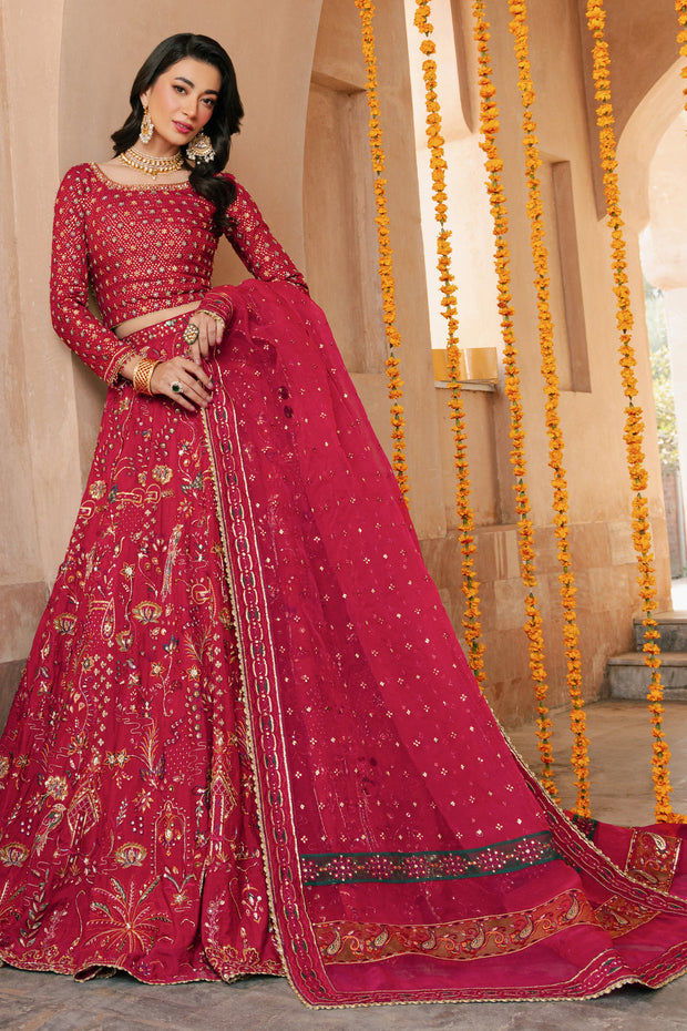 Classic Hot Pink Heavily Embellished Pakistani Wedding Dress Lehenga Choli