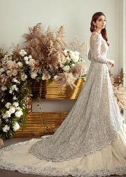 Classic Ivory and Silver Pakistani Bridal Mermaid Gown Style