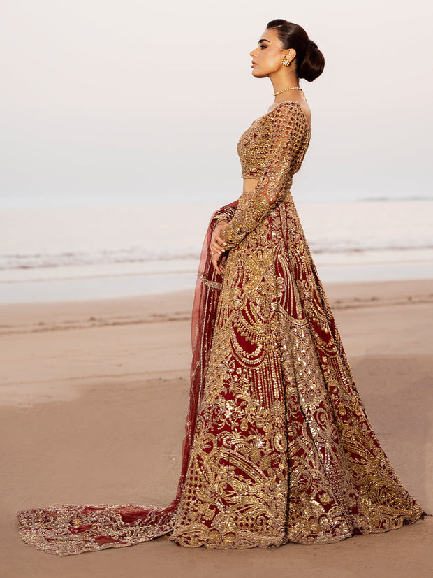 Classic Maroon Red Lehenga Pakistani Bridal Dress in Fremont