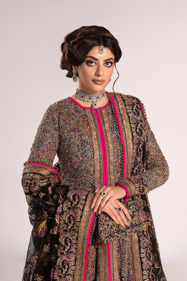 Classic Pakistani Bridal Dress in Open Pishwas Style Online