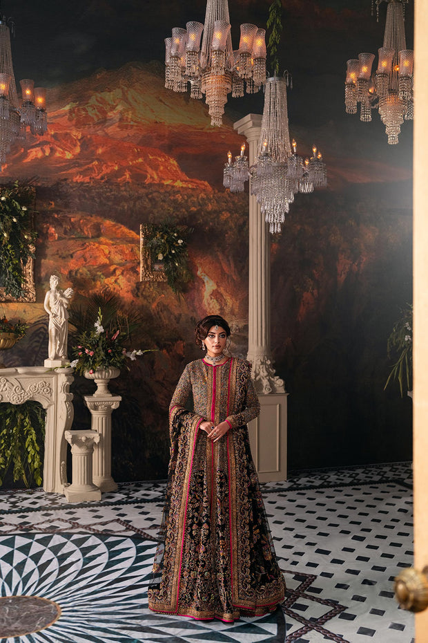 Classic Pakistani Bridal Dress in Open Pishwas Style