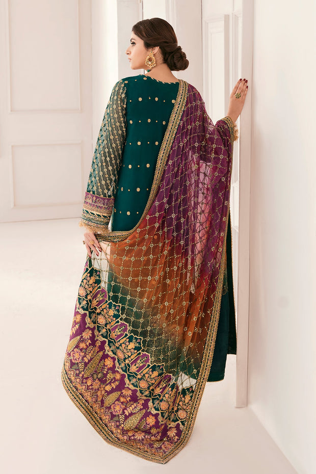 Classic Pakistani Party Dress in Kameez Sharara Dupatta Style