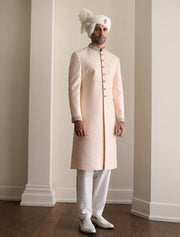 Classic Pink Heavy Embroidered Pakistani Groom Sherwani