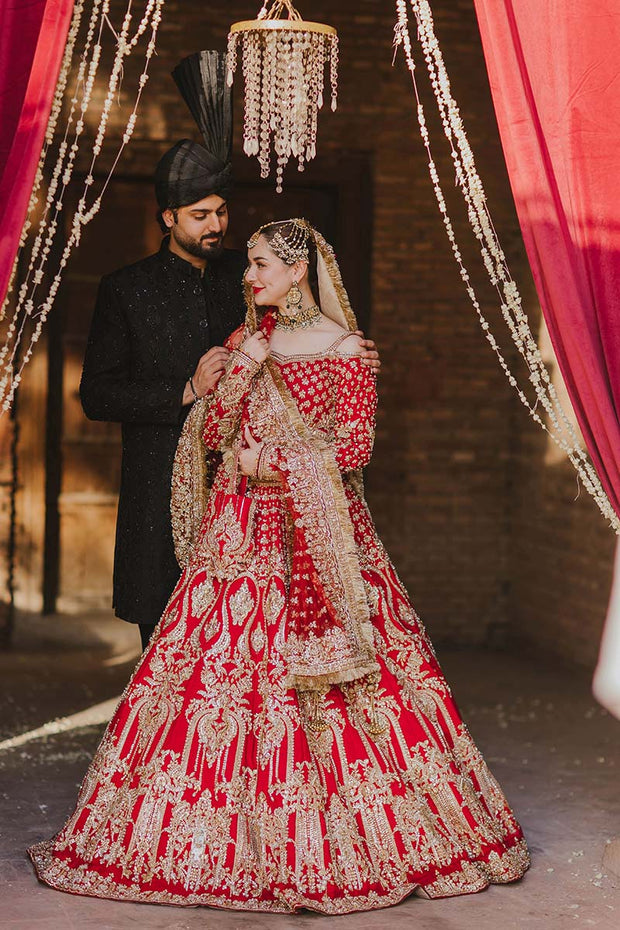 Classic Wedding Red Lehenga and Choli Pakistani Bridal Dress