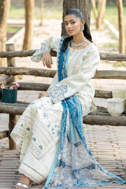 Classic White Embroidered Pakistani Salwar Kameez Dupatta Suit