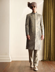 Classic Light Olive Hand Embroidered Pakistani Groom Sherwani