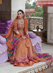 Classic Pakistani Wedding Dress in Kalidar Lehenga