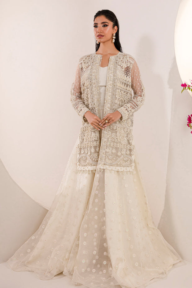 Crystal White Pakistani Wedding Dress in Jacket Style – Nameera by