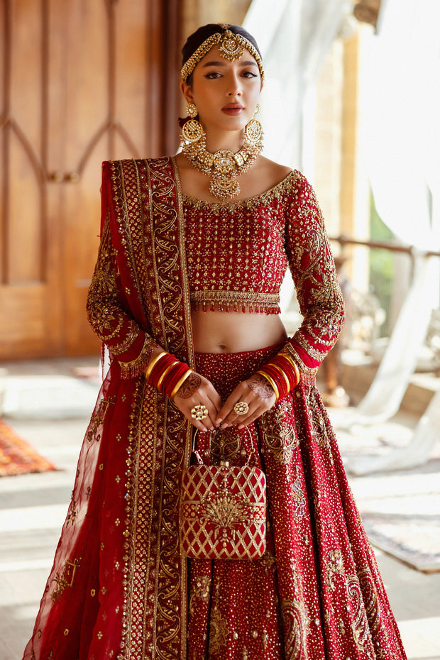 Elegant Crimson Red Lehenga Choli Dupatta Bridal Wedding Dress