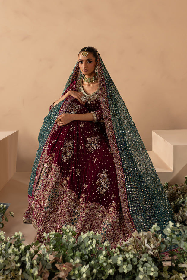 Elegant Embellished Choli Lehenga Style Pakistani Bridal Dress