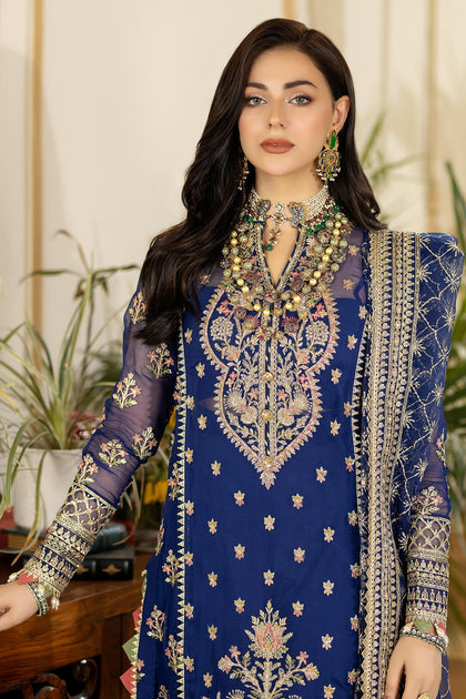 Embroidered Pakistani Salwar Kameez in Premium Chiffon – Nameera by Farooq