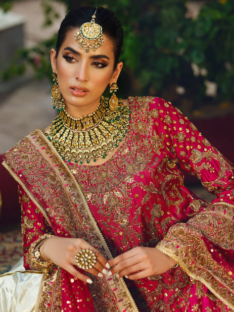 Farshi Lehenga Kameez Dupatta Pakistani Bridal Dress – Nameera by Farooq