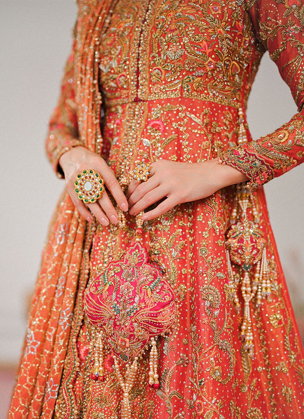 Elegant Farshi Lehenga Kameez Dupatta Pakistani Bridal Dress