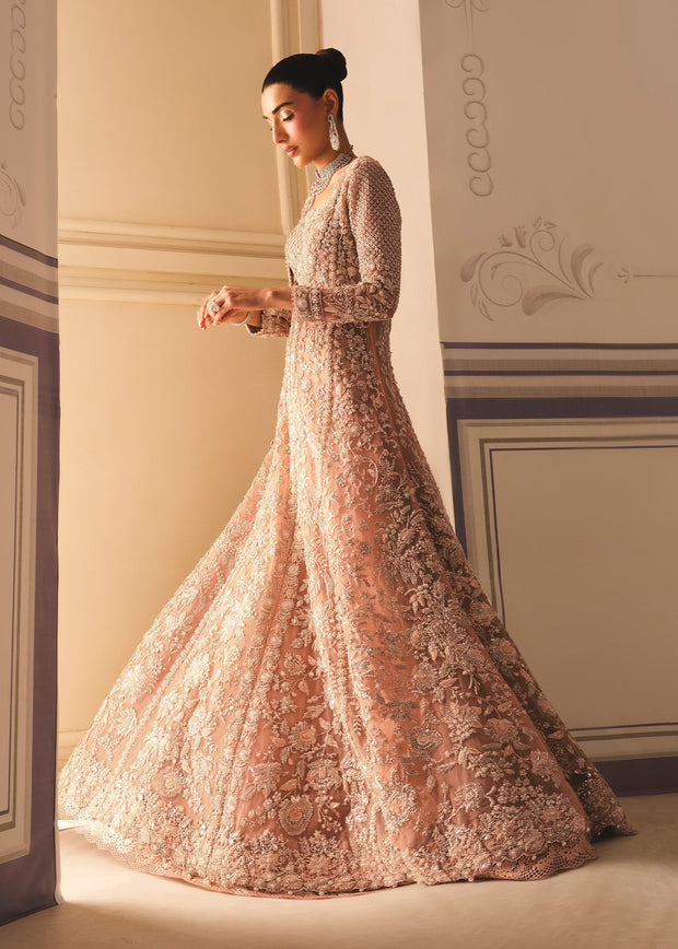 Elegant Gown Lehenga and Dupatta Style Pakistani Bridal Dress