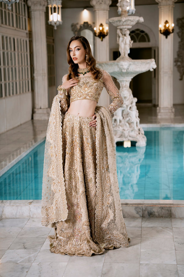 Elegant Indian Bridal Dress in Choli Lehenga and Dupatta Style