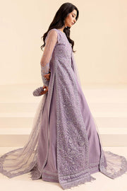 Elegant Lilac Embroidered Pakistani Wedding Wear Gown Pishwas