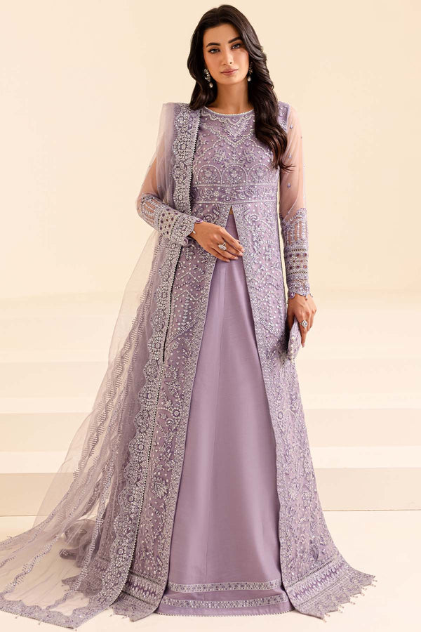 Elegant Lilac Shade Pakistani Wedding Wear Gown Pishwas