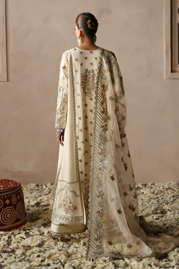 Elegant Off White Pakistani Wedding Dress Kameez Sharara