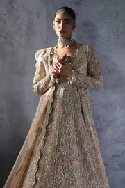 Elegant Pakistani Bridal Dress in Angrakha Gown Lehenga Style