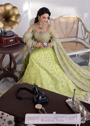 Elegant Pakistani Bridal Dress in Green Lehenga Choli Style