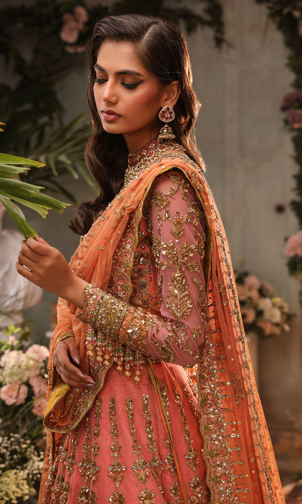 Elegant Pakistani Bridal Dress in Pink Lehenga and Choli Style