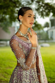 Elegant Pakistani Bridal Dress in Purple Lehenga Choli Style