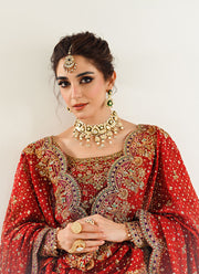 Elegant Pakistani Bridal Outfit in Kameez and Lehenga Style