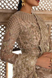 Elegant Pakistani Bridal Outfit in Pink Pishwas Lehenga Style