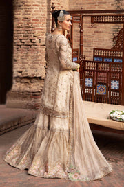 Elegant Pakistani Nikkah Dress in Kameez and Gharara Style