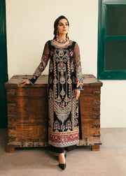 Elegant Pakistani Party Dress in Black Kameez Trouser Style