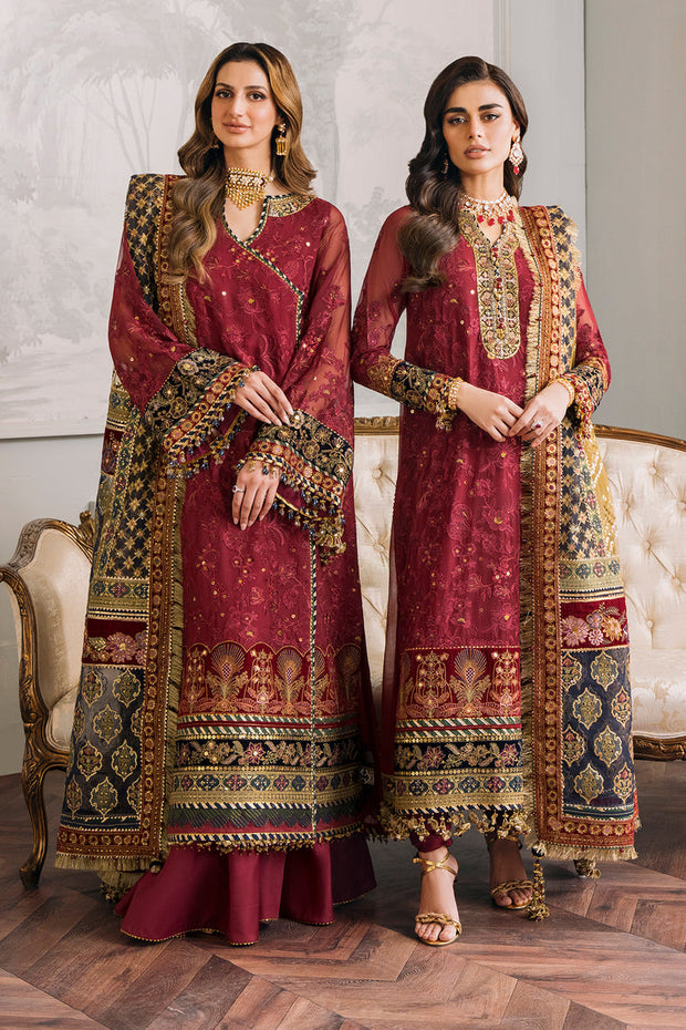 Elegant Pakistani Party Dress in Chiffon Kameez Trouser Style