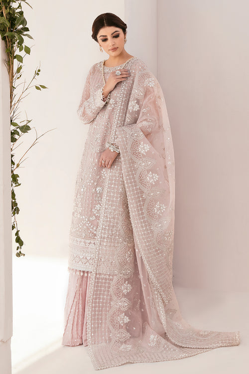 Elegant Pakistani Party Dress in Pink Kameez Trouser Style