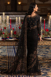 Elegant Pakistani Wedding Dress Classic Black Shade Net Saree