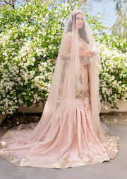 Elegant Pakistani Wedding Dress Nude Pink Kameez Sharara