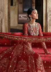 Elegant Pakistani Wedding Dress in Bridal Red Lehenga Style