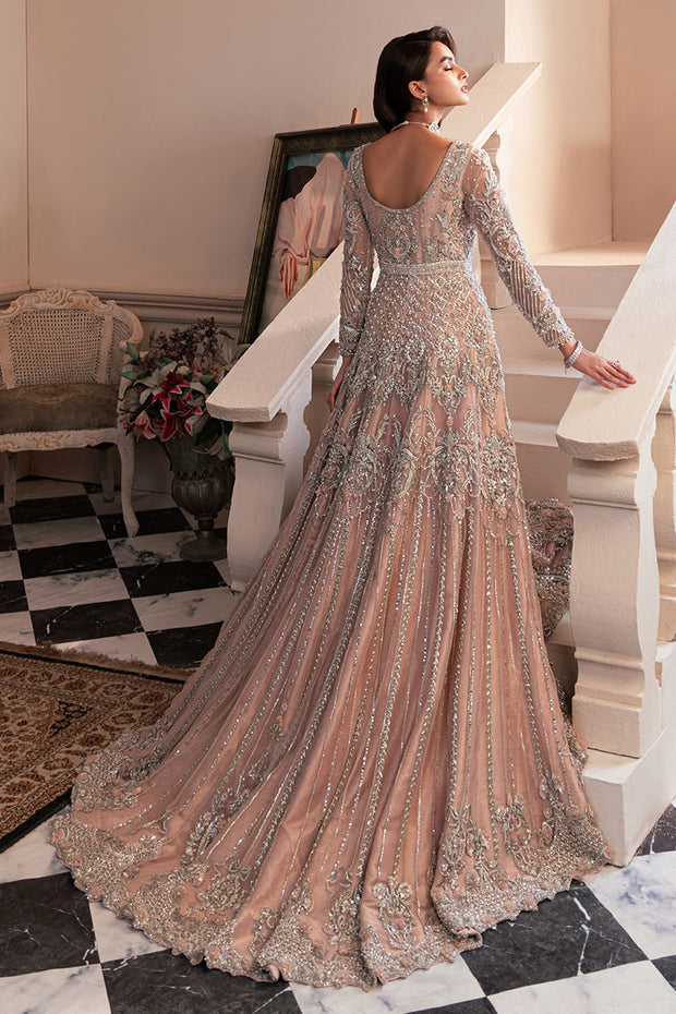 Elegant Pakistani Wedding Dress in Pink Bridal Gown Veil Style