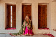 Elegant Pakistani Wedding Dress in Pink Kameez Sharara Style