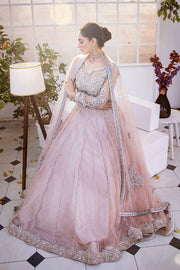 Elegant Pakistani Wedding Dress in Pink Lehenga Gown Style