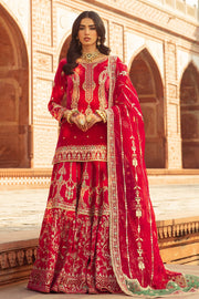 Elegant Pakistani Wedding Dress in Pink Shirt and Sharara Style