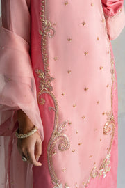 Elegant Pink Kameez Trouser Dupatta Pakistani Wedding Dress