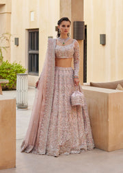 Elegant Pink Lehenga Choli and Dupatta Pakistani Bridal Dress