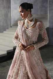 Elegant Powder Pink Pakistani Bridal Dress in Pishwas Style